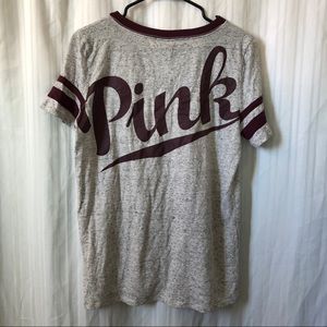 Victoria’s Secret PINK Gray and Burgundy Tee